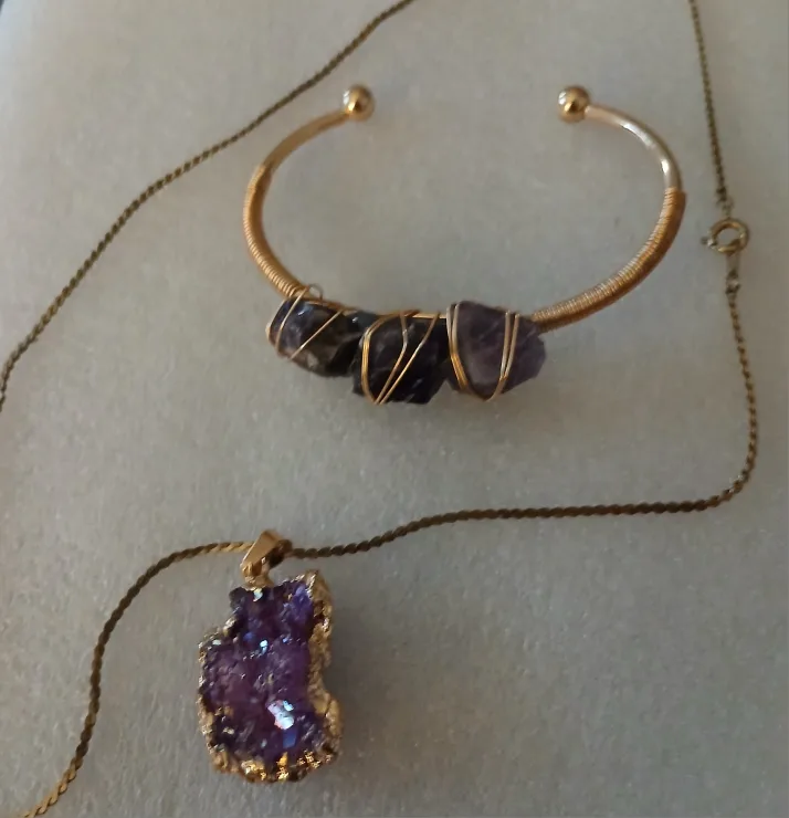 Amethyst Necklace & Bracelet Set thumbnail