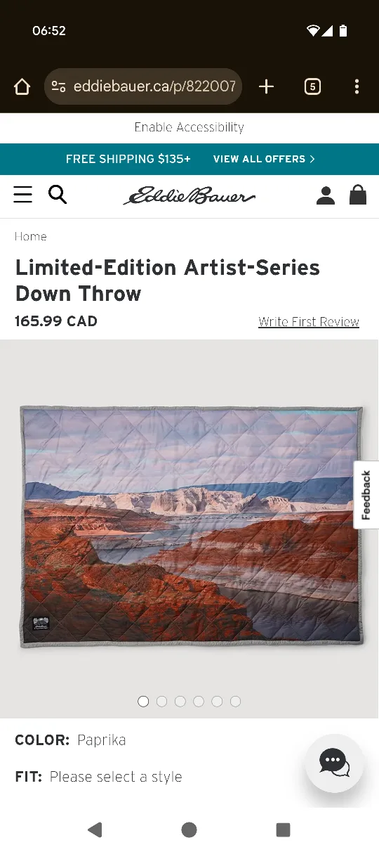 Eddie Bauer Artist-Series Down Throw  blanket thumbnail