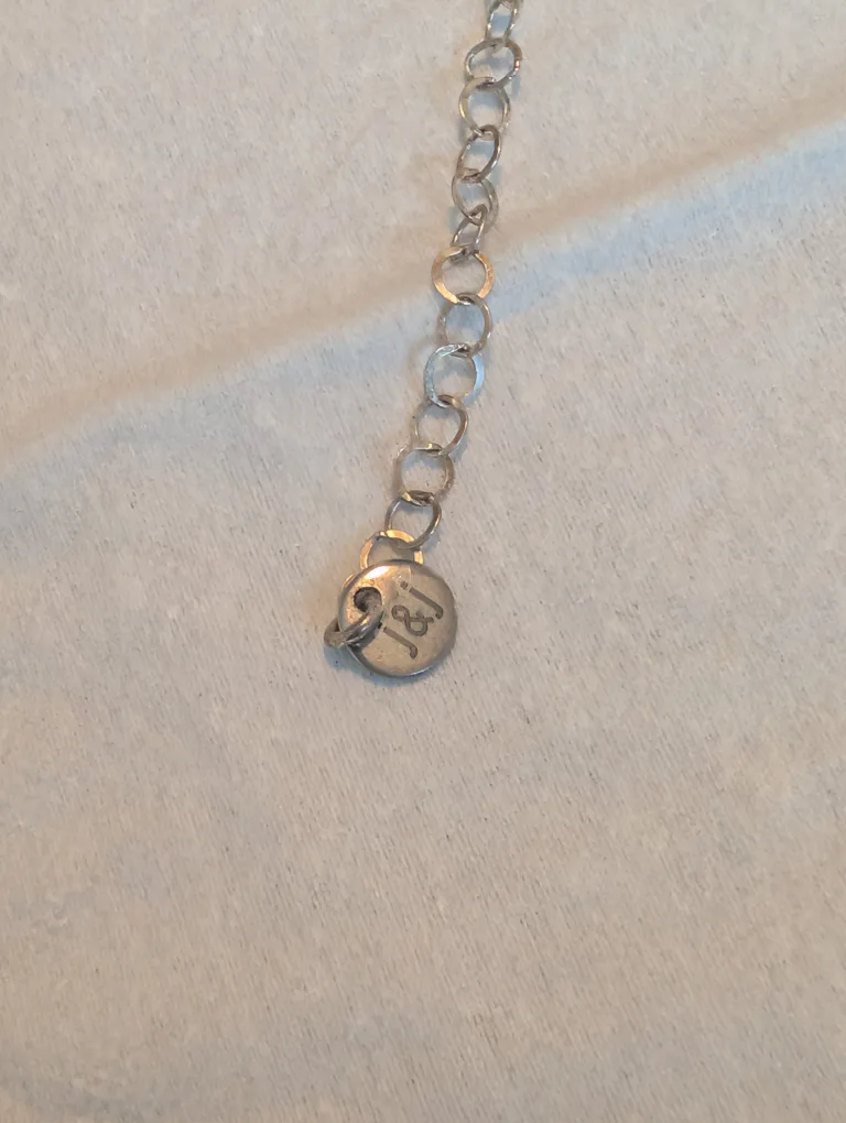 J&I Silver Necklace with Cross and Triangle image indicator(3)