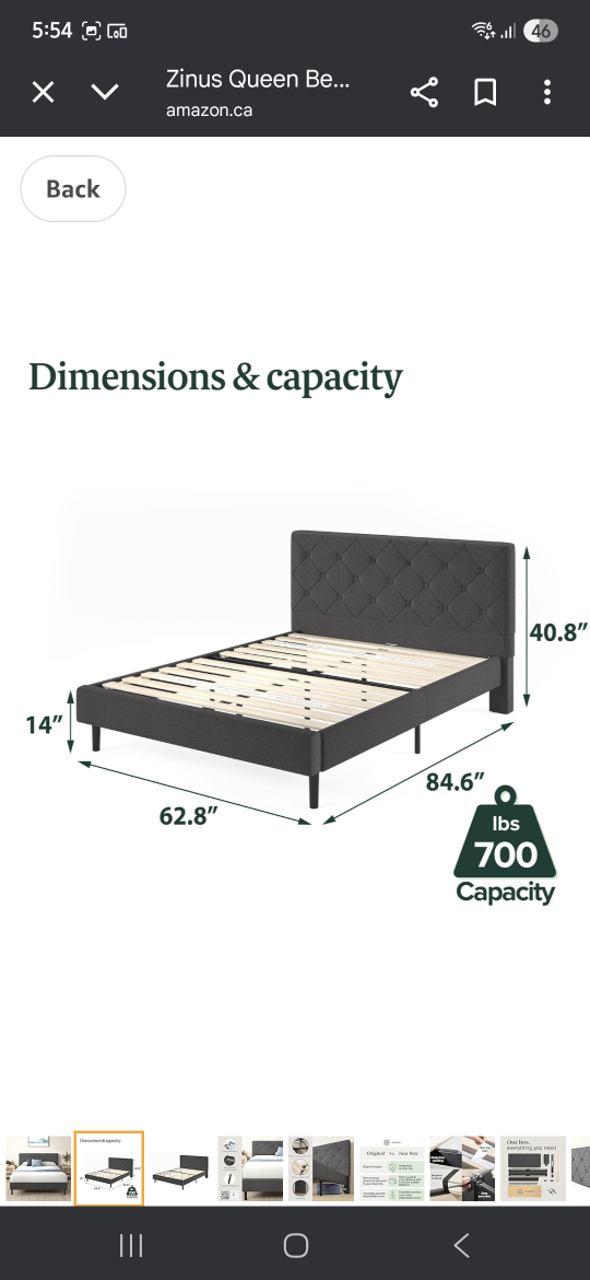 Zinus Shalini Queen Bed Frame and mattress - photo 3