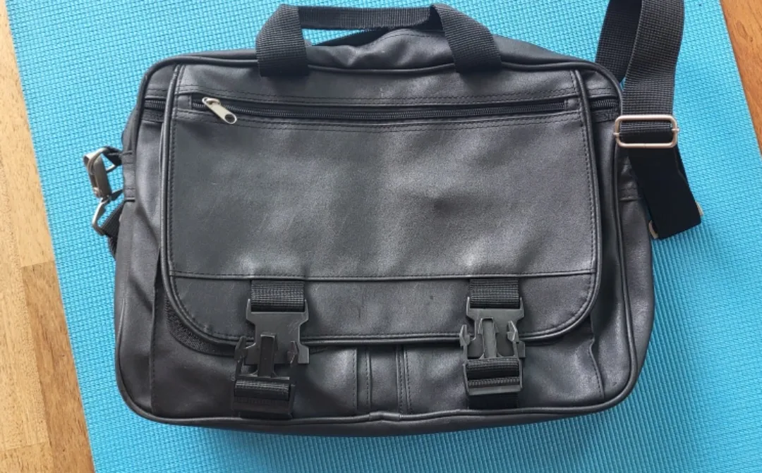 Black Leather Laptop Bag