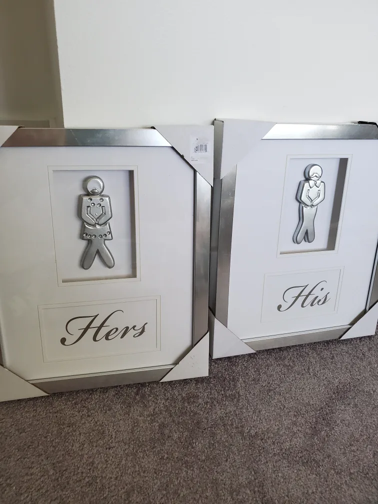 His & Hers Framed Wall Art - New! thumbnail