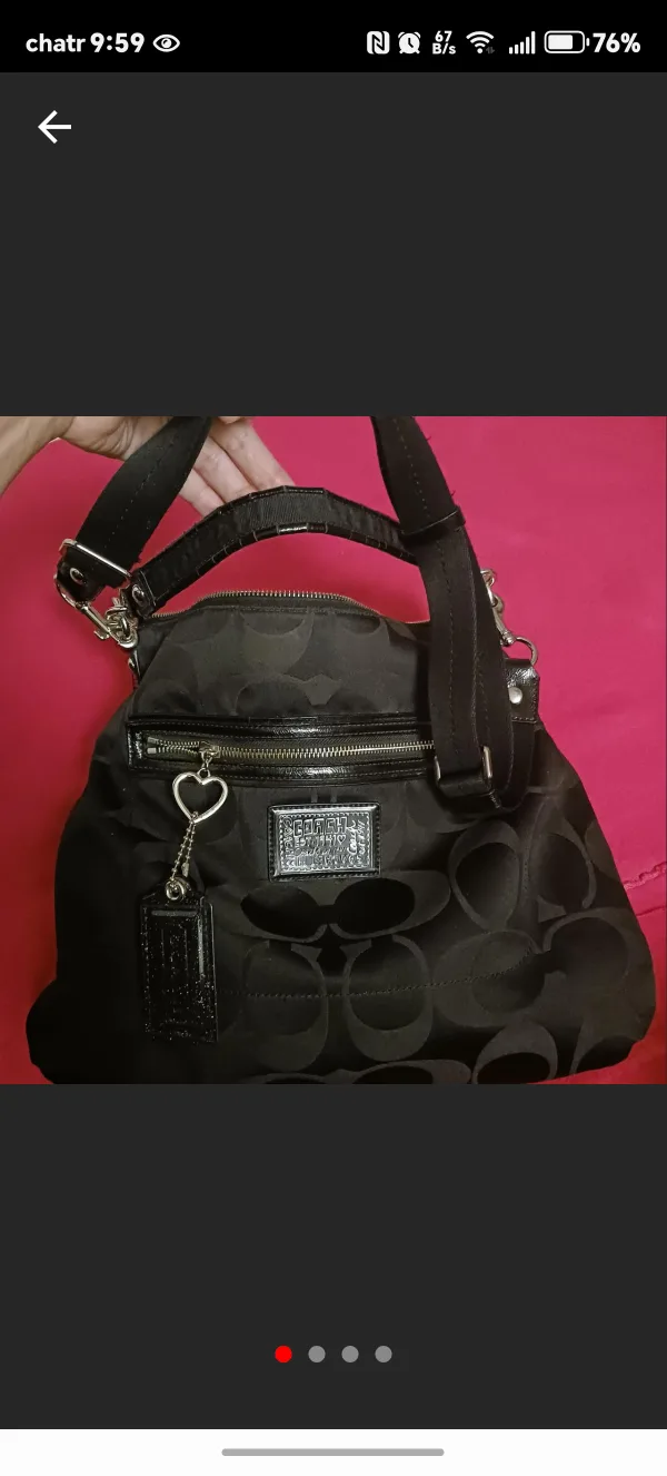 Coach Black Signature Hobo Bag - F20064 thumbnail