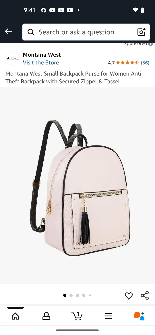 Montana West Small Anti Theft Backpack Purse thumbnail
