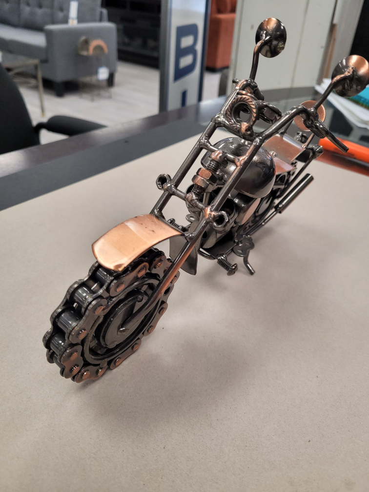 Metal Motorcycle Sculpture - Decorative Piece - photo 2