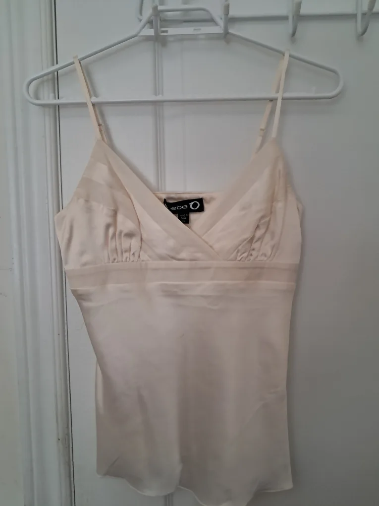 Bebe Ivory Silk Blend Top - Size XS image indicator(2)