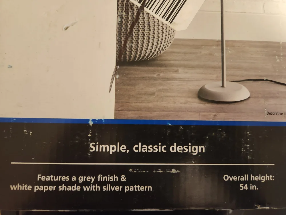 MAINSTAYS 54" Rice Paper Shade Floor Lamp, Silver Finish image indicator(3)