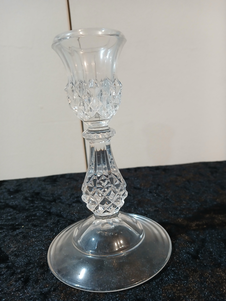 Clear cristal Candlestick Holder