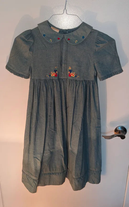 Laura Ashley Girl's Dress, Size 8, Denim Look thumbnail