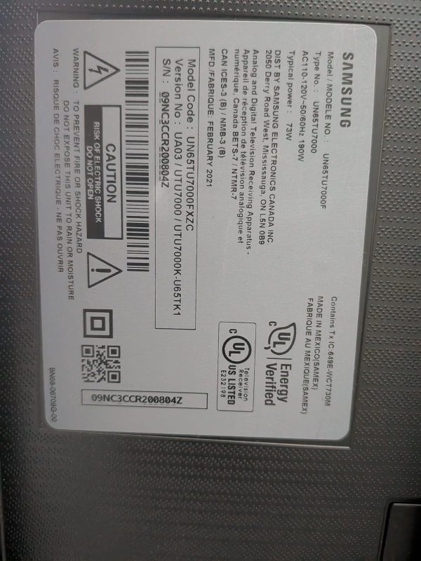 Samsung UN65TU7000 65 inch TV - photo 2