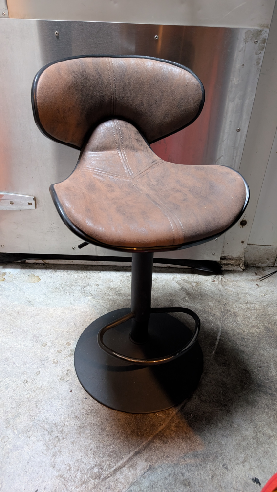 Adjustable Height Brown Bar Stool