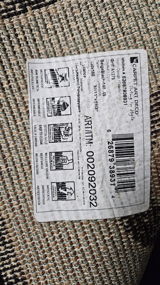 Carpet Art Deco Beige/Black Rug - 3'11"x5'11" - photo 2