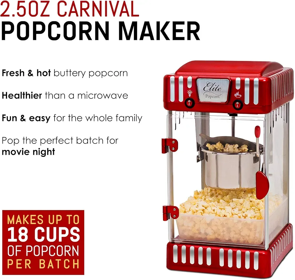 Elite Popcorn 2.5OZ Carnival Popcorn Maker image indicator(2)