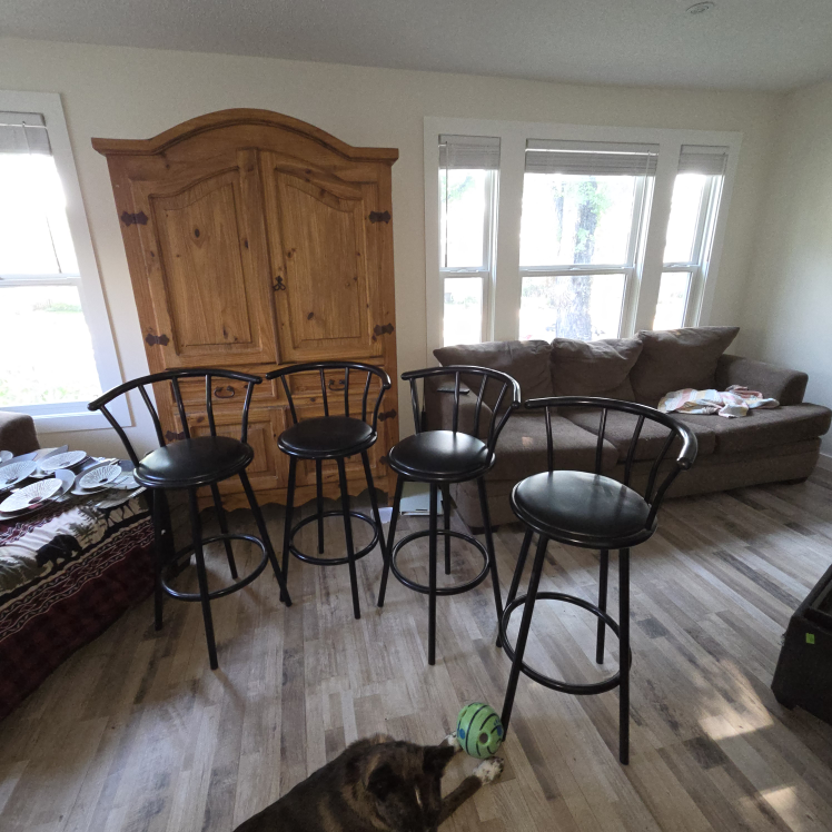 Set of 4 Black Swivel Bar Stools - photo 2