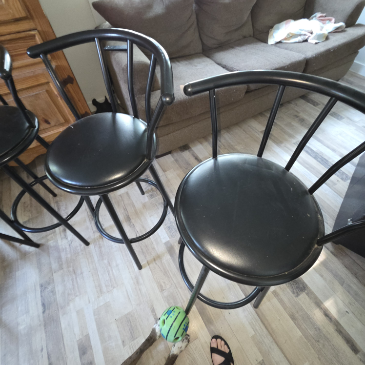 Set of 4 Black Swivel Bar Stools - photo 4