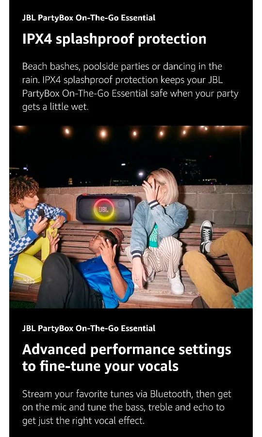 JBL PartyBox Bluetooth Portable Speaker with JBL Microphone image indicator(4)