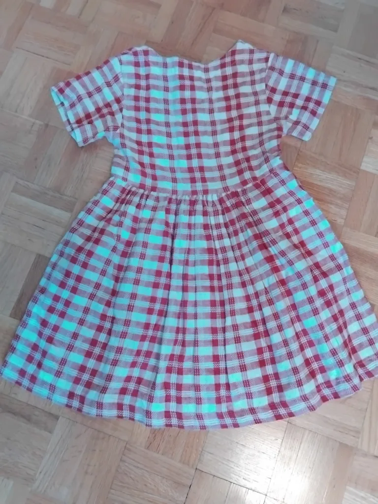 Girls Red & White Plaid Dress image indicator(2)