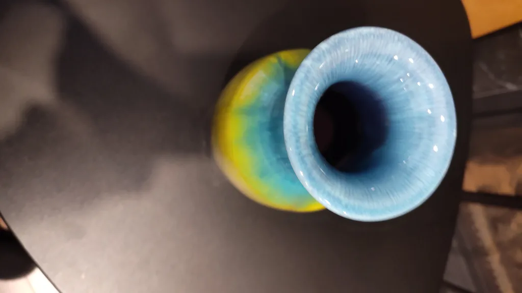 Blue, Yellow, Purple Ceramic Vase image indicator(3)