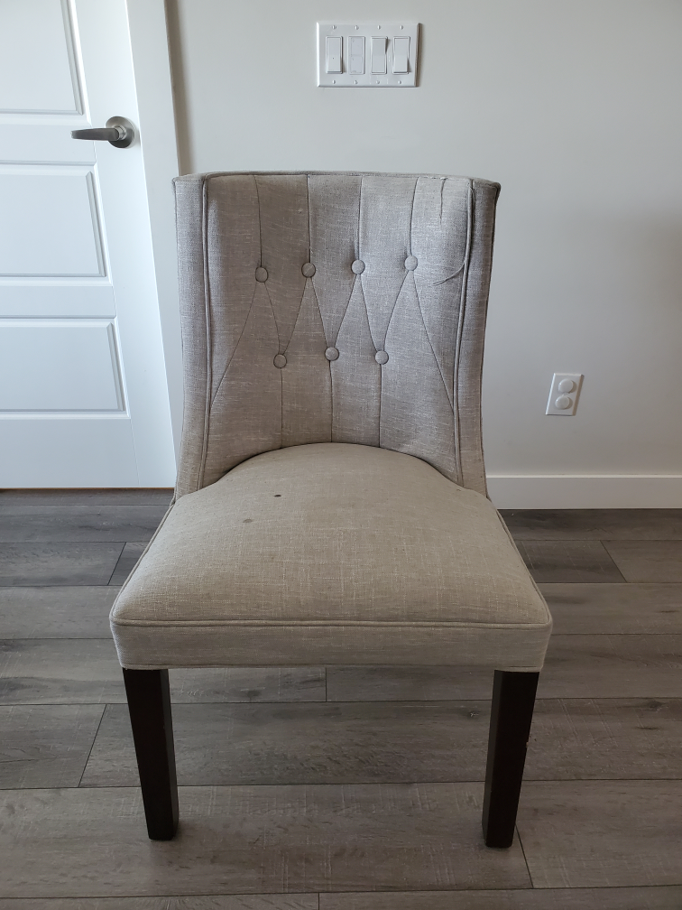 Set of 5 Dining Chairs - Grey Fabric