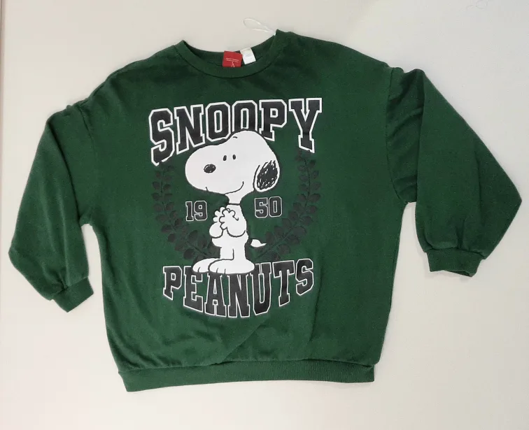 Peanuts Snoopy Green Sweatshirt - Size Small thumbnail