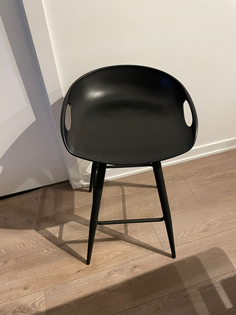 Black Bar Stool and Table Set