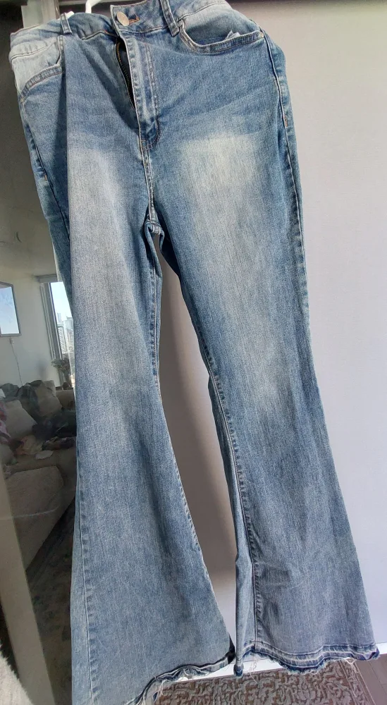 Flare Leg Jeans - Light Wash Denim