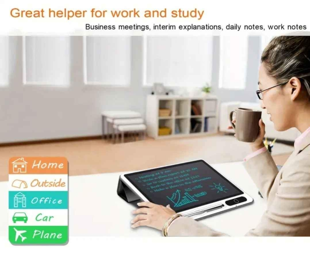 10-Inch LCD Writing Tablet with Black Protective Leather Case - photo 3