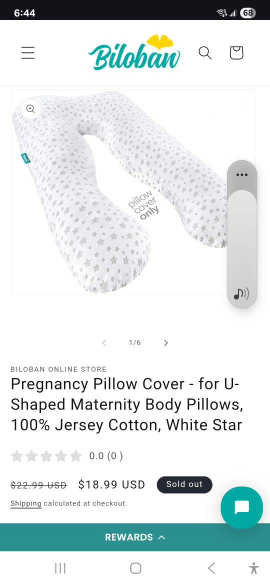 Biloban Pregnancy Pillow and additional Cover - White Star, New