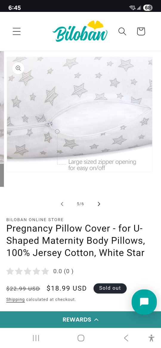 Biloban Pregnancy Pillow and additional Cover - White Star, New - photo 5