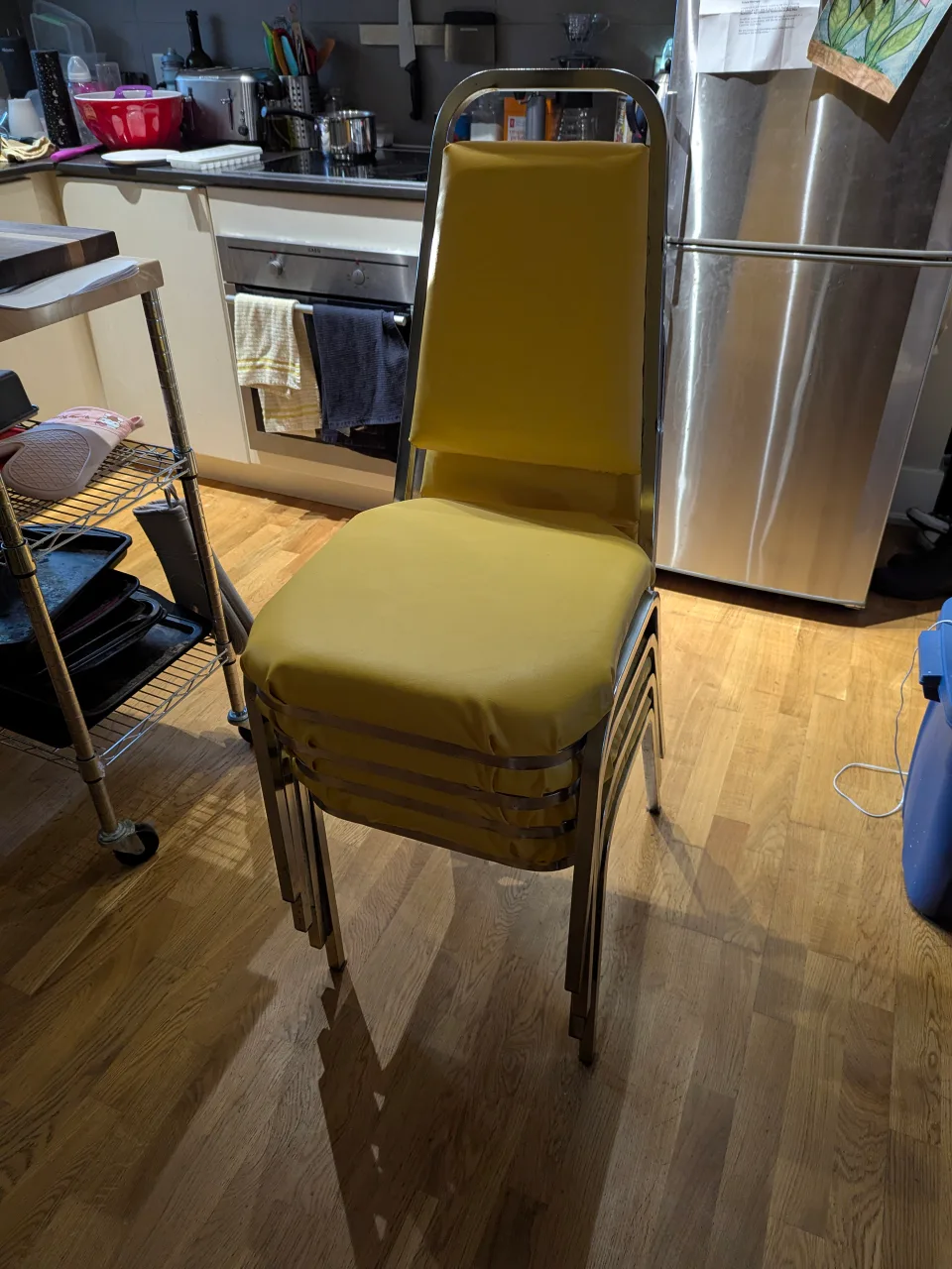 Yellow Stacking Chairs - Set of 4