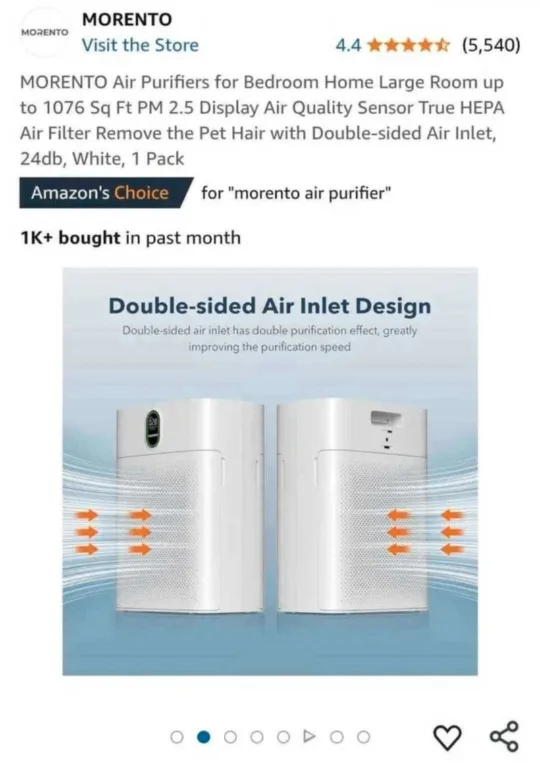 Morento Air Purifier image indicator(6)