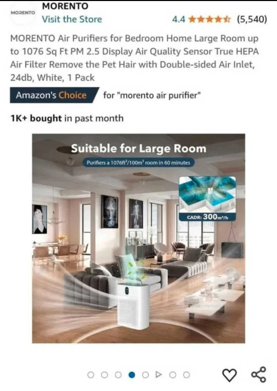 Morento Air Purifier image indicator(8)