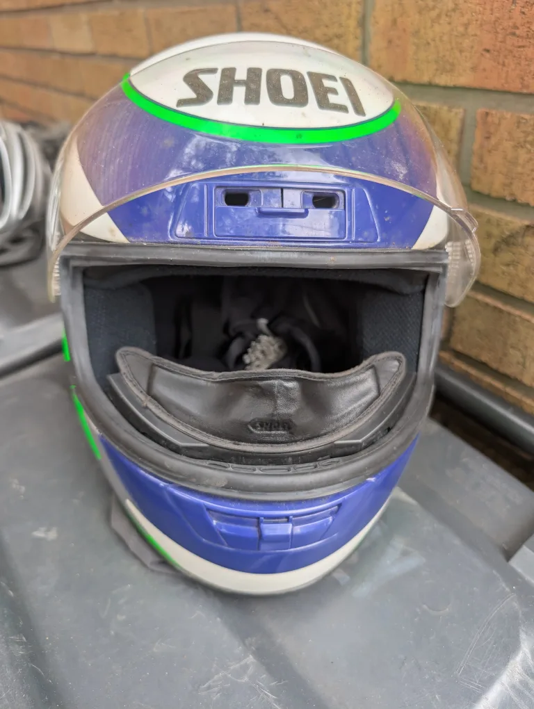 Shoei Helmet - Blue, White, and Green image indicator(2)