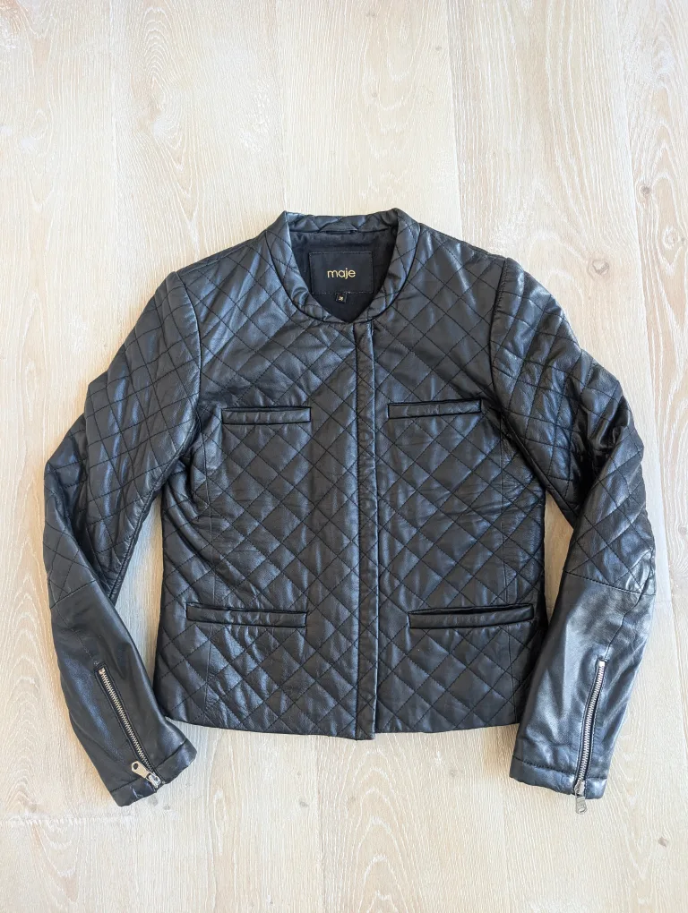 Maje real leather jacket image indicator(3)