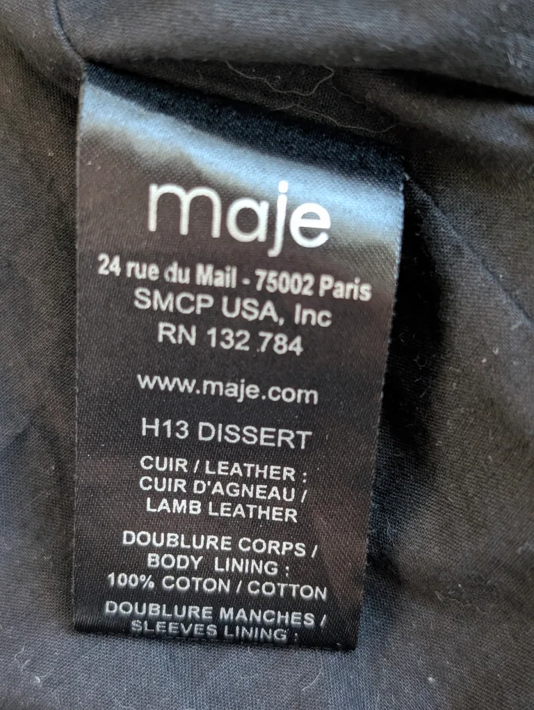 Maje real leather jacket image indicator(7)