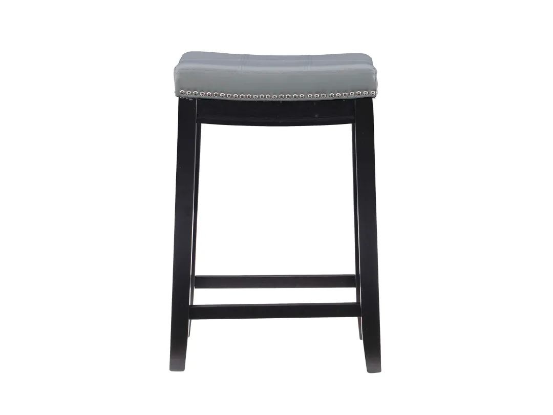 Gray Faux Leather Upholstered Bar Stool image indicator(2)