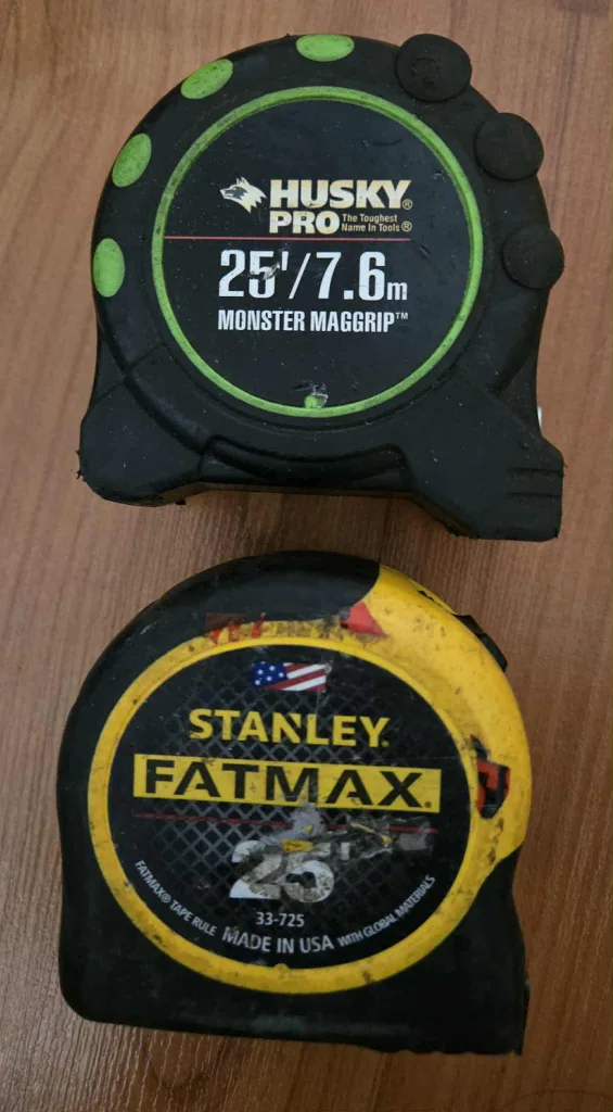 Husky Pro & Stanley Fatmax Tape Measures