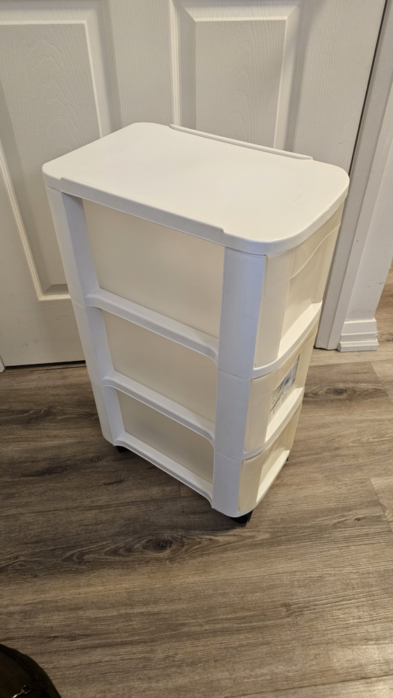 Sterilite 3-Drawer storage organizer with wheels - White - photo 2