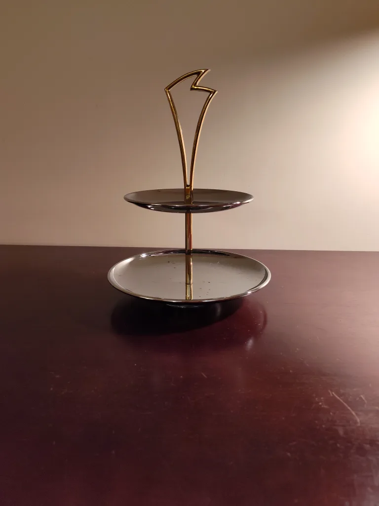 Silver Two-Tier Serving Tray thumbnail