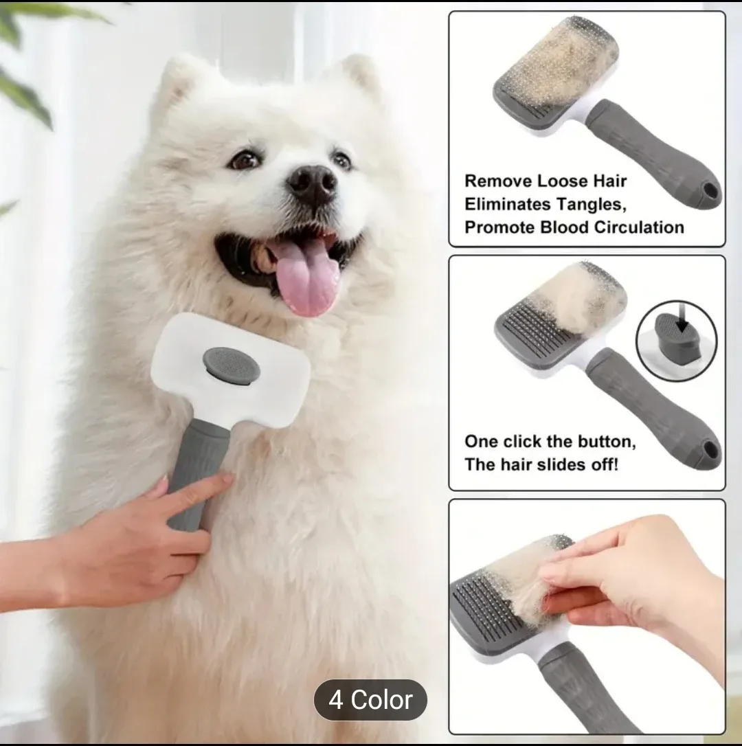 Pet Grooming Brush - Self Cleaning Slicker Brush thumbnail