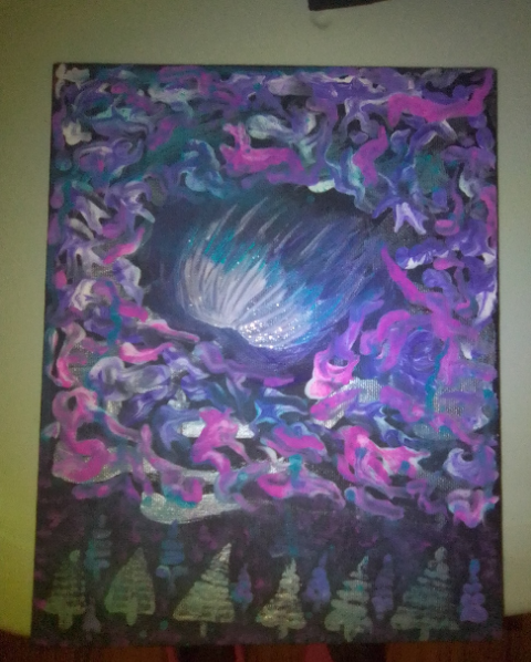 Abstract Painting - Purple & Blue - photo 3
