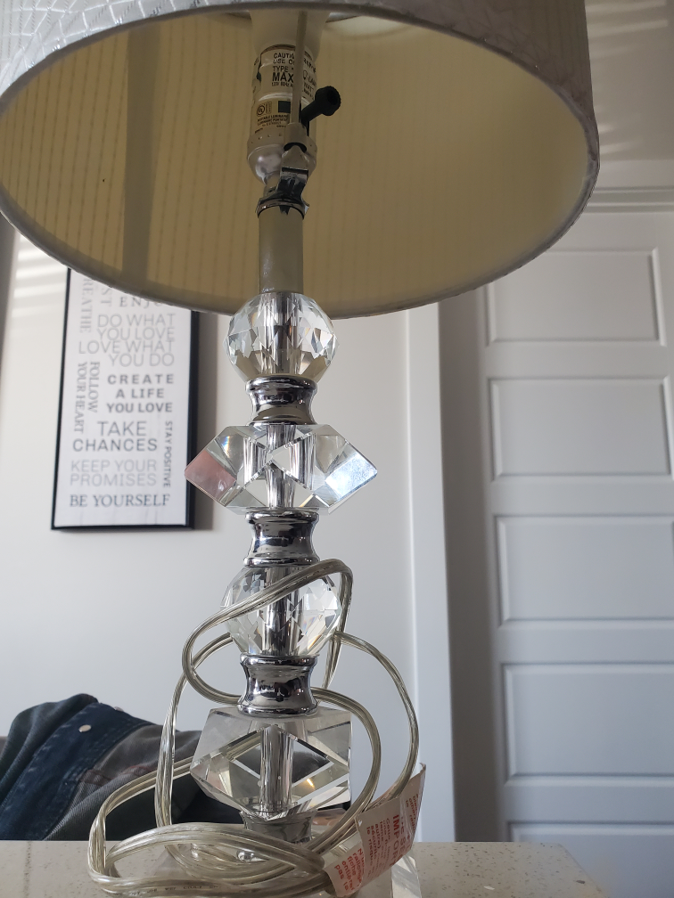 Crystal Table Lamp with White Shade - photo 3