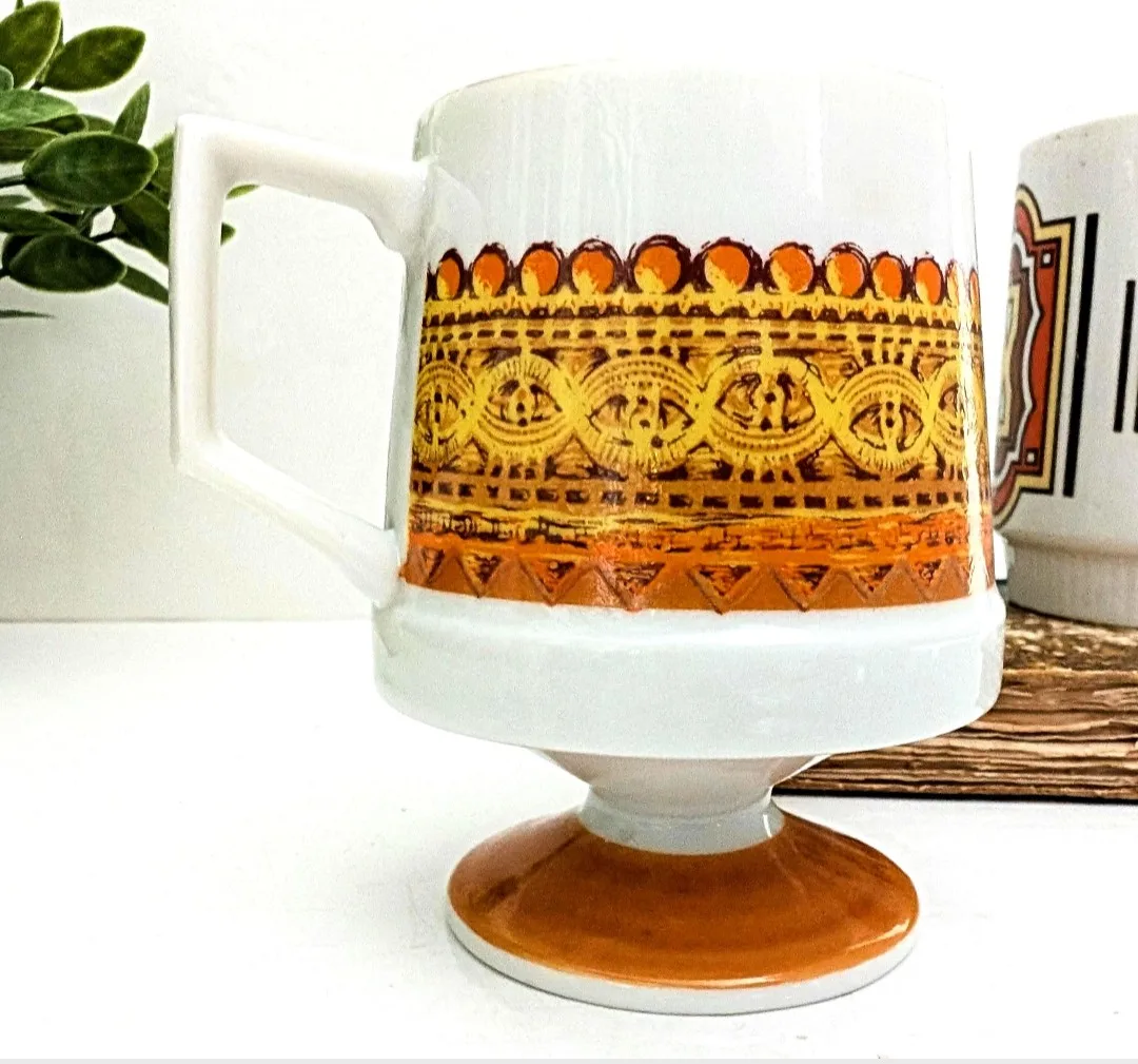 Funky Retro Ceramic Coffee Mugs ~ Sold as Pair image indicator(6)