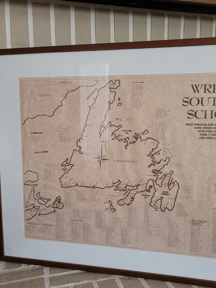 Framed 'Wrecks of South Coast Schooners' Map - photo 2