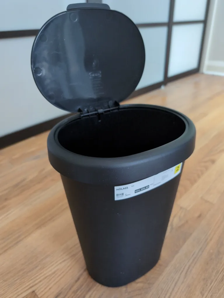 IKEA HÖLASS Black Trash Can image indicator(2)