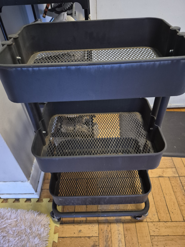 Black 3-Tier Rolling Cart