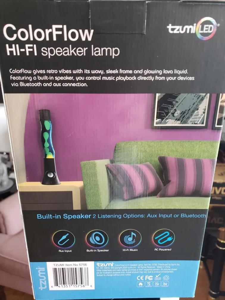 tzumi ColorFlow Hi-Fi Speaker Lamp - 16.5" Tall image indicator(3)