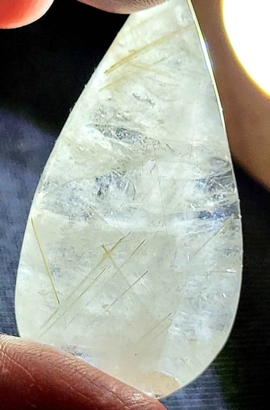Rutilated Quartz Teardrop Cabochon - 45x22mm - photo 3