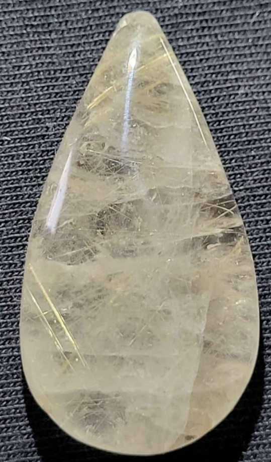 Rutilated Quartz Teardrop Cabochon - 45x22mm - photo 4