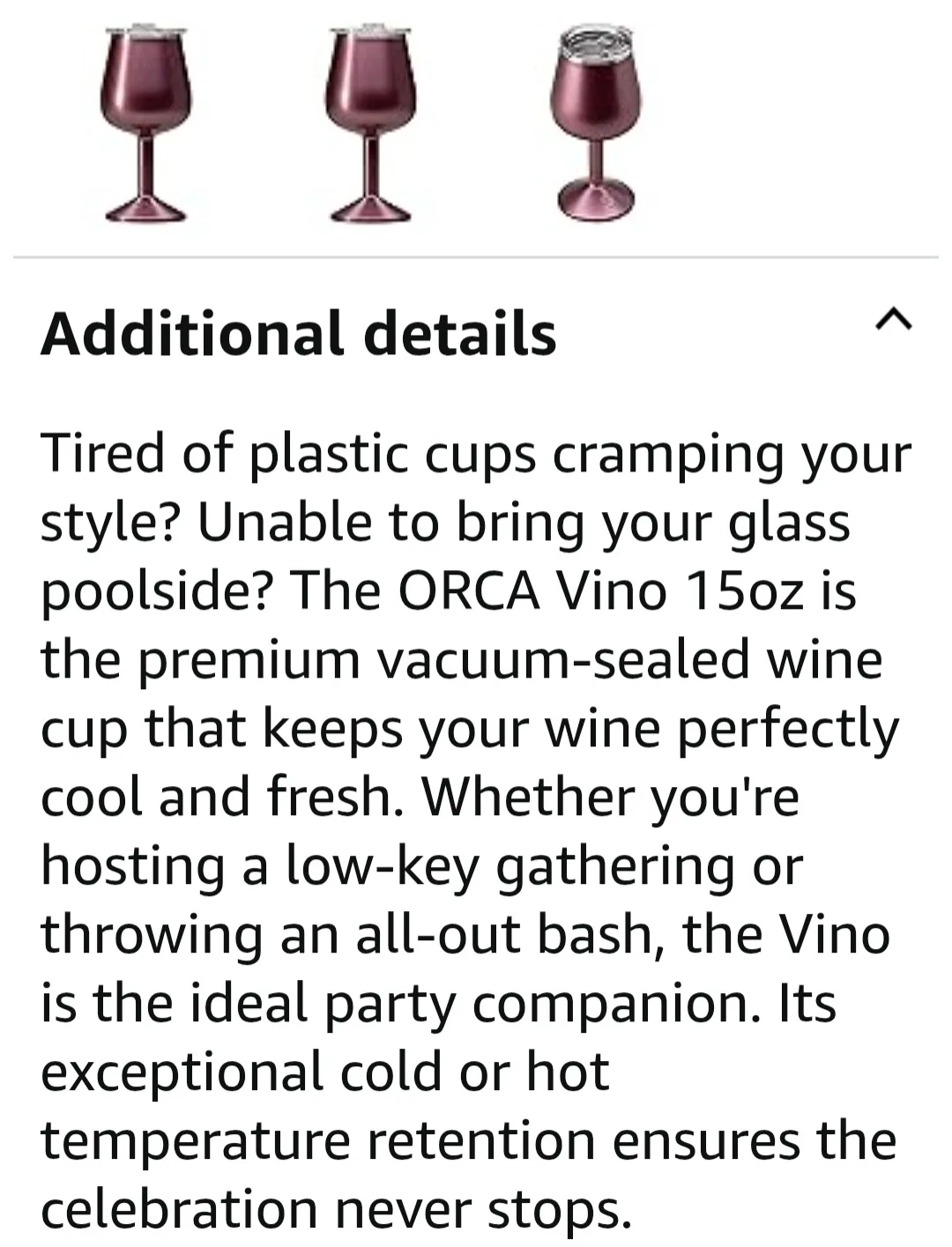 Orca Vino 15 oz Insulated Wine Tumbler. color Merlot image indicator(8)